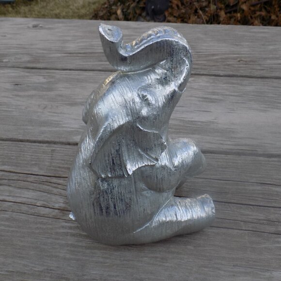 SITTING ELEPHANT TRUNK UP AFRICAN HOME DECOR, * - Picture 3 of 8